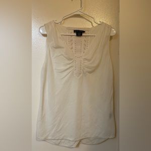 Ralph Lauren Cotton/Nylon V Neck White Tank‎ High Low Size M
